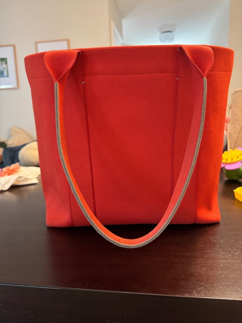 Rothy’s Orange  Tote Bag with Dual Shoulder Straps and zip closure